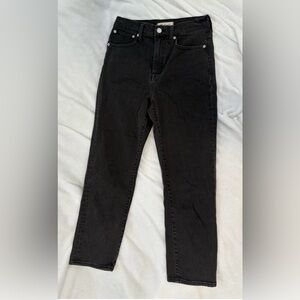 Barely Worn Black Denim Size 25 Madewell Classic Straight High Waist Jeans